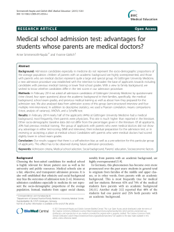 Medical school admission test: advantages for students whose