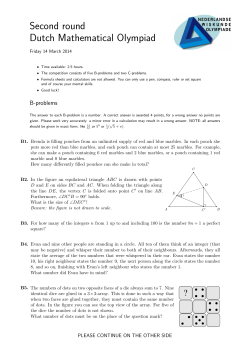 Second round Dutch Mathematical Olympiad