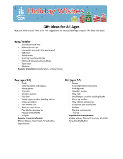 Gift Ideas for All Ages - Center for Children and Families