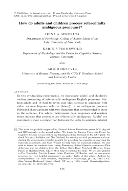 How do adults and children process referentially ambiguous