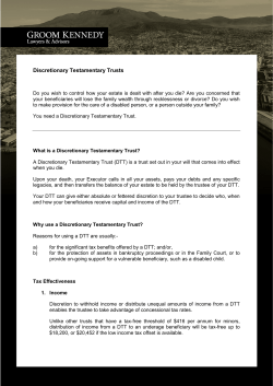 Discretionary Testamentary Trusts