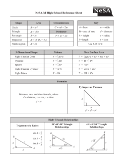 NeSA-M High School Reference Sheet