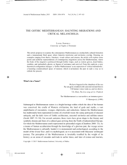 the gothic mediterranean: haunting migrations and critical melancholia