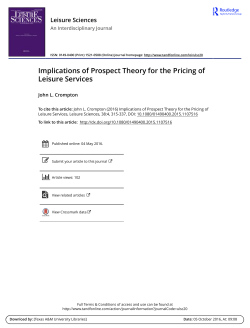 Implications of Prospect Theory for the Pricing of Leisure Services