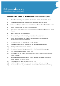 Alcohol and Sexual Health Quiz