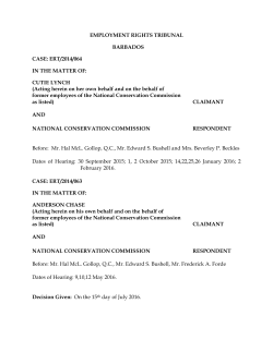 Emp Rights Tribunal - Decision - NUPW and BWU v NCC