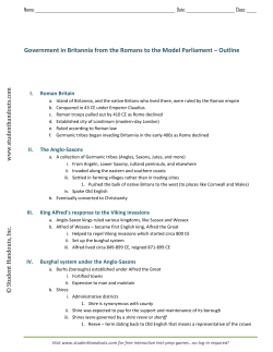 Government in Britannia from the Romans to the Model Parliament