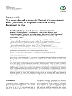 Neuroprotective and Antiamnesic Effects of Mitragyna inermis Willd