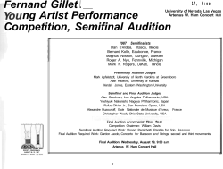 ng Artist Performance Competition, Semifinal Audition
