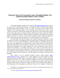 The English Broadside Ballad Archive