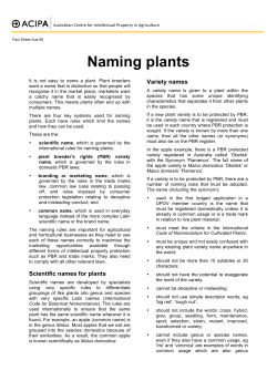 Naming plants - Australian Centre for Intellectual Property in