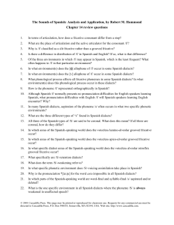 The Sounds of Spanish: review questions for