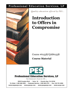 Introduction to Offers in Compromise