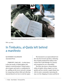 In Timbuktu, al-Qaida left behind a manifesto