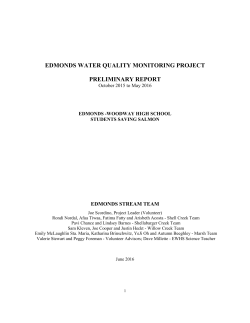 edmonds water quality monitoring project preliminary