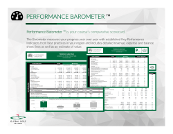 PERFORMANCE BAROMETER &trade; Your