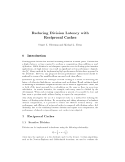 Reducing Division Latency with Reciprocal