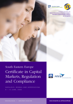 Certificate in Capital Markets, Regulation and