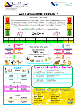 Newsletter week ending 3rd march 17