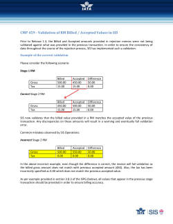 CMP 459 - Validation of RM Billed / Accepted Values in SIS