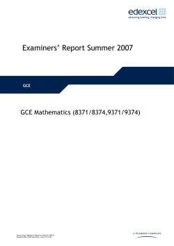 Examiners` Report