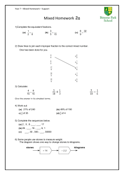 Mixed Homework 2a - Bitterne Park School