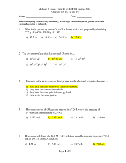 CHEM-001 Midterm 3 Form B Key