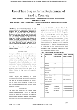 Use of Iron Slag as Partial Replacement of Sand to Concrete