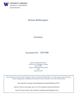 5297-001 Stimson Bullitt papers Inventory Accession No: