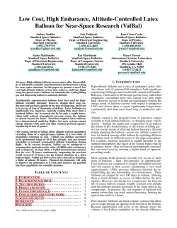 Low Cost, High Endurance, Altitude