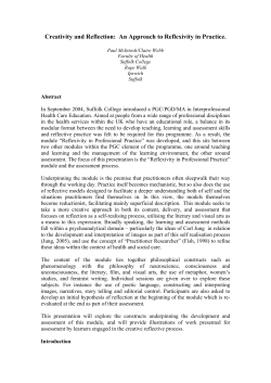 Creativity and Reflection: An Approach to