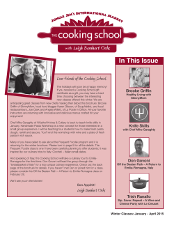 Dear Friends Of The Cooking School