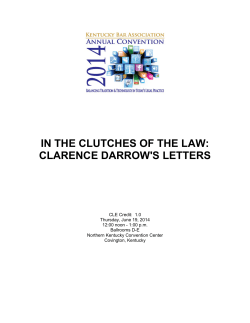 In the Clutches of the Law: Clarence Darrow`s Letters