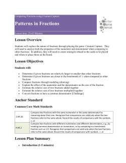 Patterns in Fractions - Center for Game Science