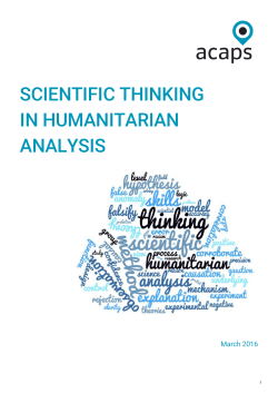scientific thinking in humanitarian analysis