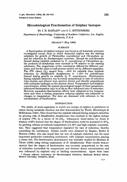 Microbiological Fractionation of Sulphur Isotopes