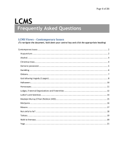LCMS Views &ndash; Contemporary Issues