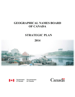 geographical names board of canada strategic plan 2014