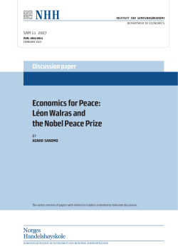 L&eacute;on Walras and the Nobel Peace Prize