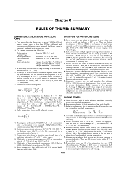 Chapter 0 RULES OF THUMB: SUMMARY