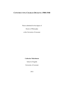 CONSTRUCTING CHARLES DICKENS