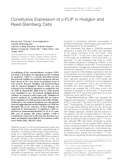 Constitutive Expression of c-FLIP in Hodgkin and Reed