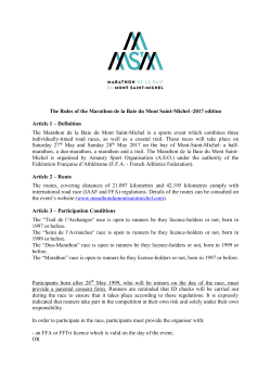 The Rules of the Marathon de la Baie du Mont Saint-Michel