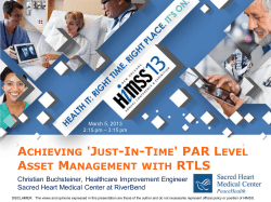 achieving `just-in-time` par level asset