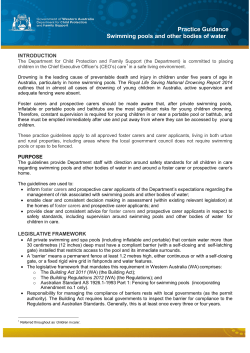 Practice Guidance - Swimming Pools and Other Bodies of Water Policy