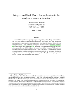 Mergers and Sunk Costs - American Economic Association
