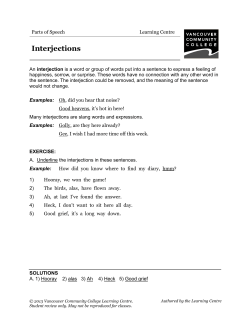 Parts of Speech- Interjections - VCC Library