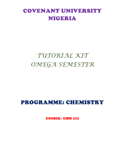 chm222 tutorial kit - Covenant University