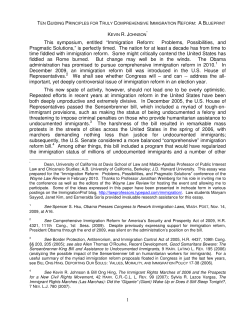 Immigration Reform: Problems, Possibilities, and Pragmatic Solutions