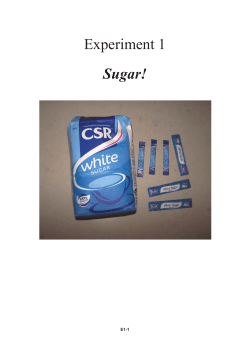 E1: Sugar!